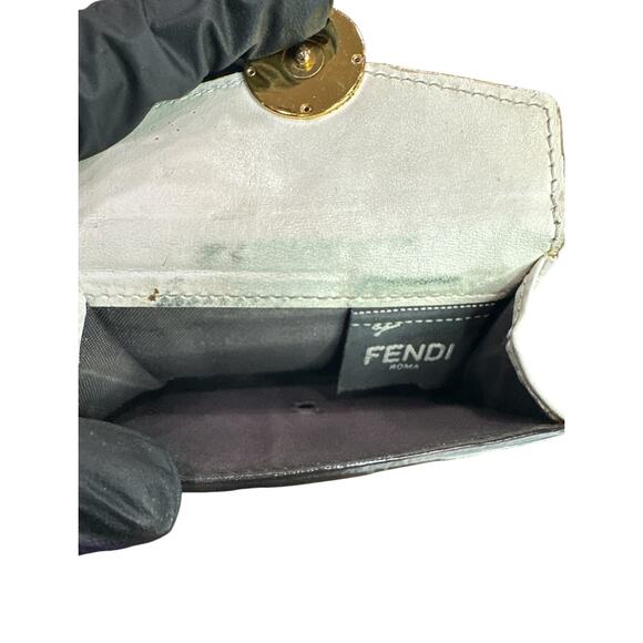269. Fendi Vitello Liberty Zucca Trifold Wallet - Beige/Brown - Picture 9 of 12